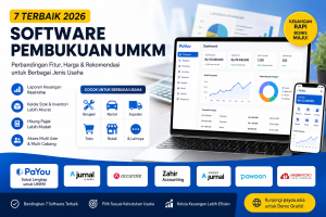 Perbandingan 7 software pembukuan UMKM terbaik 2026 lengkap dengan fitur, harga, dan rekomendasi untuk bisnis bengkel, rental, toko, dan usaha kecil