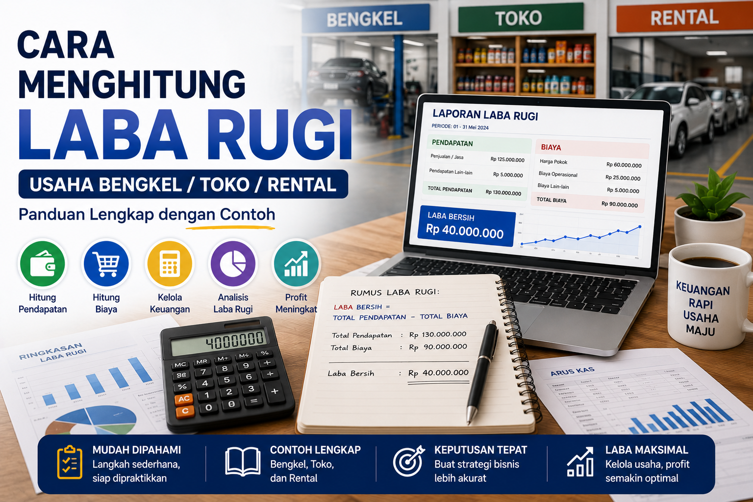 Cara Menghitung Laba Rugi Usaha Bengkel/Toko/Rental: Panduan Lengkap dengan Contoh
