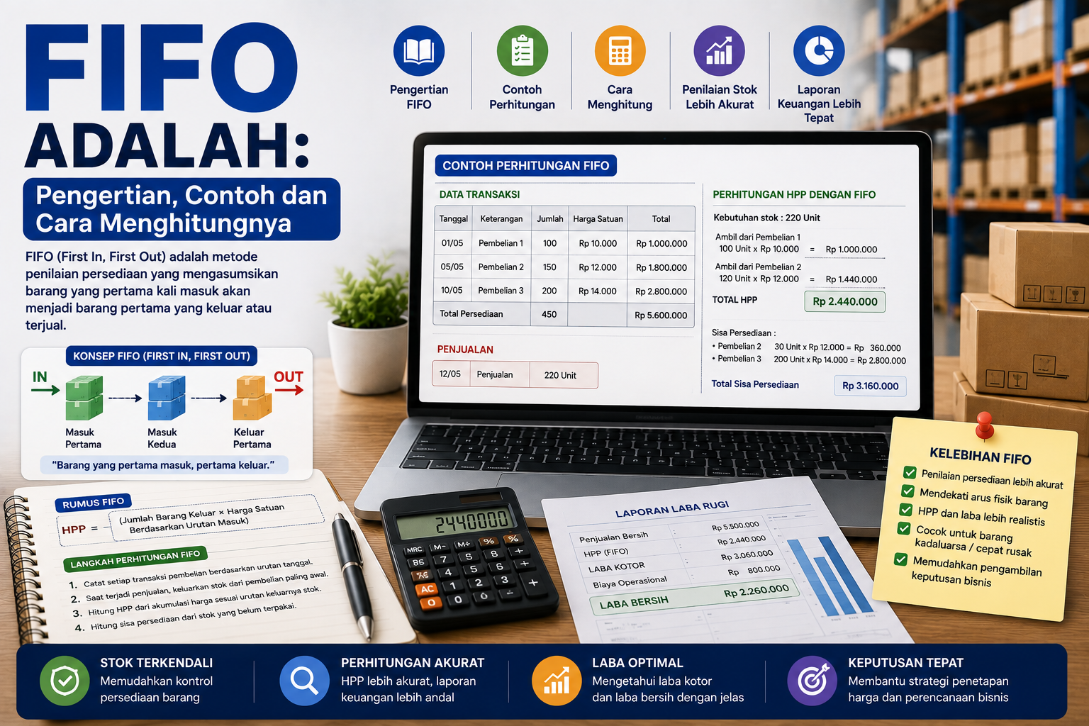FIFO Adalah: Pengertian, Contoh dan Cara Menghitungnya